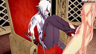 arlecchino's footwork and blowjob dominate in genshin impact pov fantasy