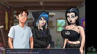 Man, check out the plan to get busty Odette with redhead Gracce in Summertime Saga! 😜