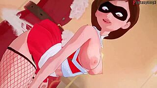 Elastigirl bangs the wrong Santa in this full Incredibles fantasy movie.