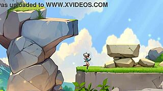 omg, this horny young female orc is face-sitting a lucky boy in a wild game!