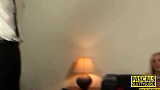 Golden shower fetish fulfilled by a kinky whore who likes sucking big dicks