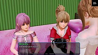 in harem hotel, the milf deepthroats big cock while masturbating in public