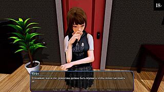 in harem hotel, the milf deepthroats big cock while masturbating in public