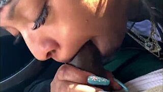 Snowboarder girl gives amazing blowjob with gagging and cumshot!