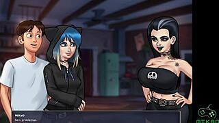 Man, check out the plan to get busty Odette with redhead Gracce in Summertime Saga! 😜