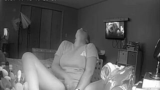 curious teen skips homework to finger herself watching porn on hidden cam.