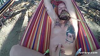 Kinky Couple Fucks Outdoor On Hammock!