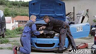 Electrifying doggy position pounding for mature babe with small tits