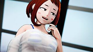 ochaco uraraka leads the hero recruitment drive in anime