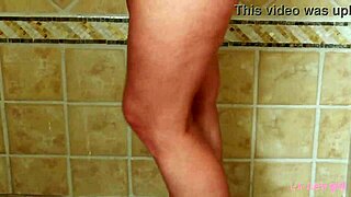 teen blonde in sensual shower casting massage