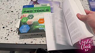 stepmom sneaks into college dorm for taboo blowjob over the desk.