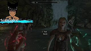 skyrim sex mods, trying different positions with big tits hentai babe?