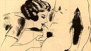 vintage illustration of erotic scenes