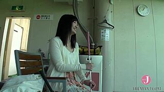 Asian babe in doggystyle cumshot after fingering.