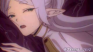 Frieren in an anime parody video