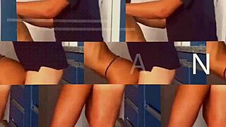 Skinny brunette gags on blowjob, clothes ripped for tight pussy orgasm.