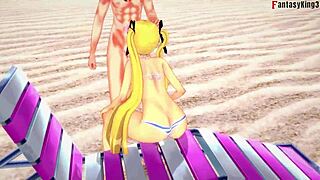 Marie rose bikini on beach