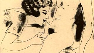 vintage illustration of erotic scenes