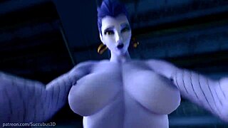 Succubus3D: 3D futanari with monster cock fucks hard in rough compilation