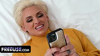 hot soon-to-be divorced milf ready for freeuse on sofa, join in