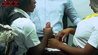 lucky teacher, we’re giving you hot office sex for better grades! two naughty coeds serve monster cock action just for you, subscribe to red for full videos now