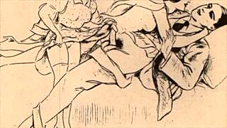 vintage illustration of erotic scenes