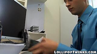 Wow! Two Naughty Twinks Pound Hard in Office Butt Session! Unbelievable!