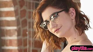 i can’t resist stripping my hot redhead office chick with glasses