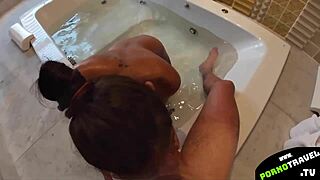 My sexy girl is sucking a big dick in POV.