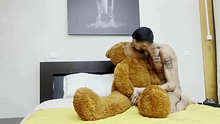 Having wild sex with my teddy bear, clothes ripping everywhere! 😏