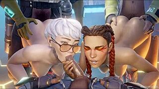 compilation of valorant, overwatch, apex legends with hentai blowjobs