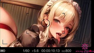 so, this cute blond maid in a sexy outfit gets her boss’s cum as a pov reward in wild ai porn.