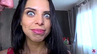 Russian beauty gets a facial and deepthroat in this video