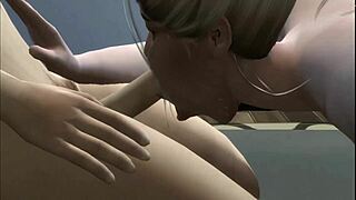 Chubby Blonde Stepsister in 3D Hentai Sucks Cock and Gets Anal Action