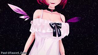 Redhead anime girl rides in cowgirl position, shaking her ass and tits while cumming inside uncensored hardcore scene.