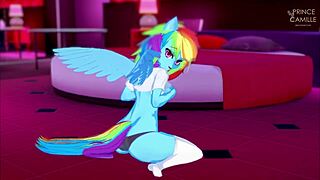 Rainbow Dash touží po divoké jízdě po hmatání v My Little Pony 18+