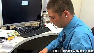 Wow! Two Naughty Twinks Pound Hard in Office Butt Session! Unbelievable!