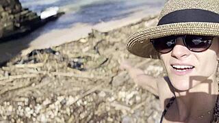 Cleaning natural beach at Pacific Ocean 🌊