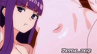 Frieren in an anime parody video