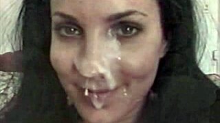 Rare cumshot facials with slapping