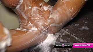 soapy shower fun with skinny british blonde kerrie lee