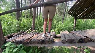 Fit Model With Big Fake Tits Rides Monster Cock In Risky Outdoor Fuck!