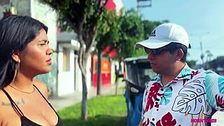 Peruvian Latina Roxy Hot Pays Mototaxi with Shaved Pussy in Public.