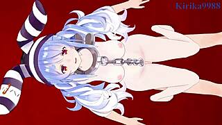 Nekomata Okayu and Usada Pekora engage in intense creampie sex in this hentai