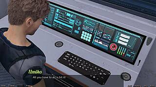 in stranded in space 95, character holds hands with asian scientist milf on dating adventure