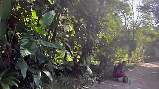 Me and friend fuck hot black girl at waterfall