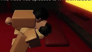 in this 3d cartoon, a roblox girl with big tits receives multiple creampies