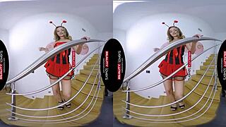 Beautiful blonde gets freaky in virtual reality world