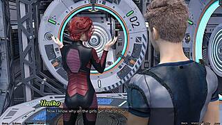 in stranded in space 95, character holds hands with asian scientist milf on dating adventure