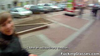 Alice, wannabe model, gets fucked hard with glasses?